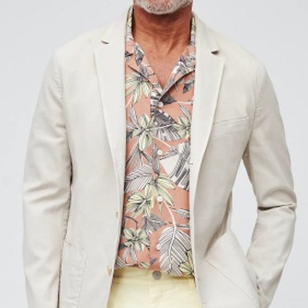 Bonobos Men's Khaki Cotton Jacket with Patch Pockets in Medium (38R) Slim Fit